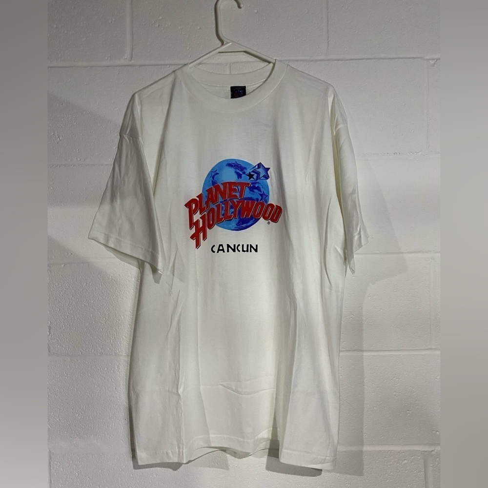 White T-Shirt planet Hollywood large